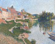 Paul Signac Riverbank,Petit-Andely (mk09) oil